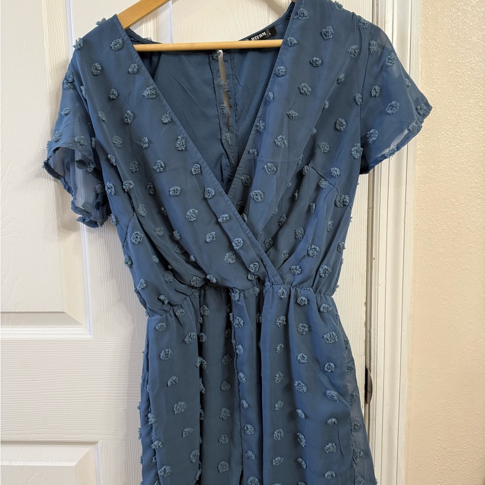 Elegant Blue polka dot Women’s romper